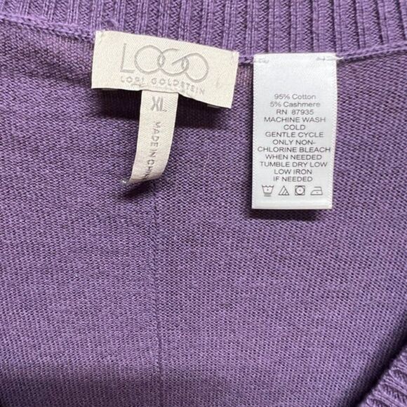 Lori Goldstein XL purple long sleeve shirt - Picture 3 of 5